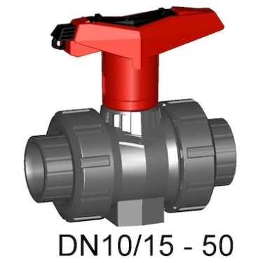 瑞士+GF+ 546型球閥，日標PVC-U手動球閥, 帶可鎖定手柄